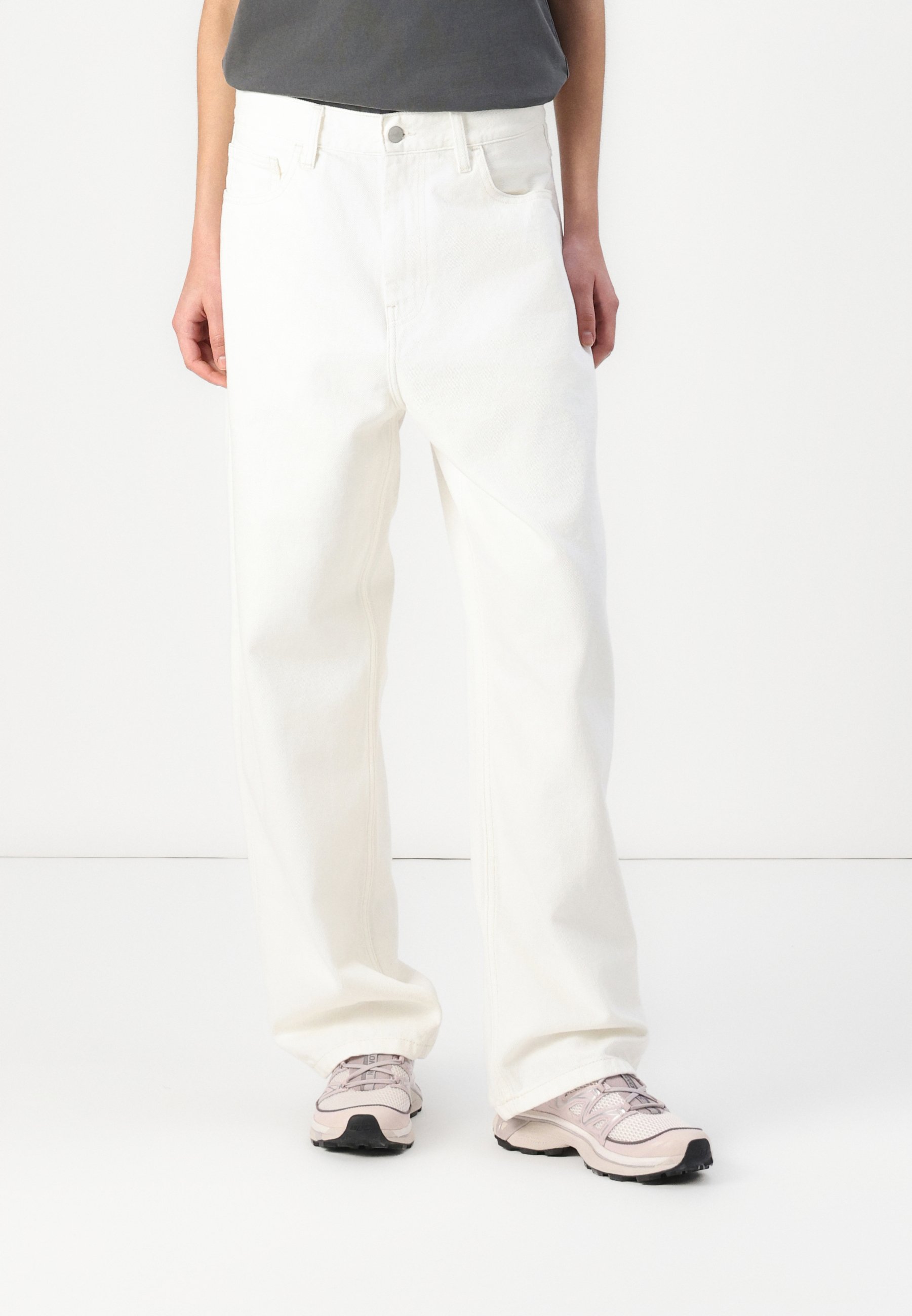 Carhartt WIP BRANDON PANT - Relaxed fit jeans - white rinsed/white 