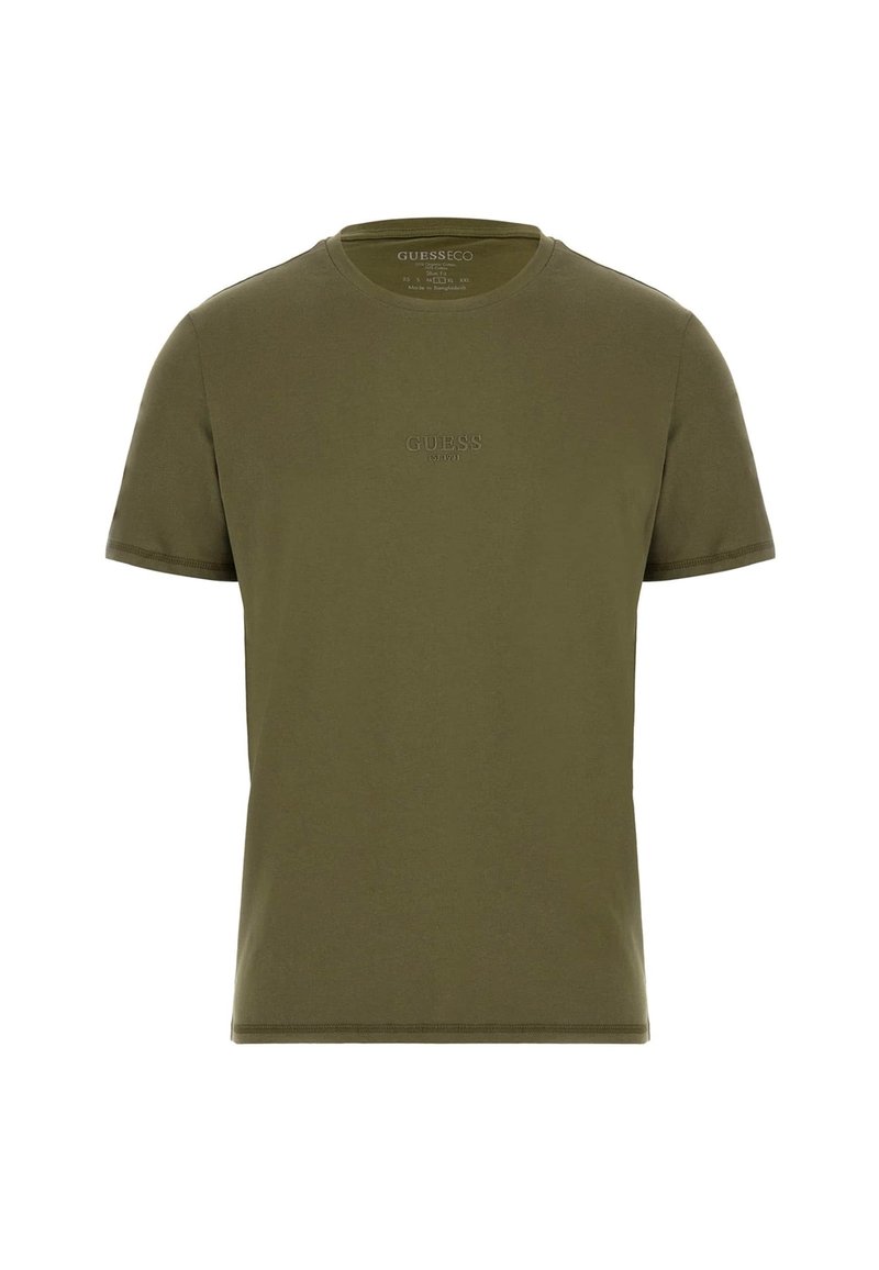Guess T-shirt basic donkergroen
