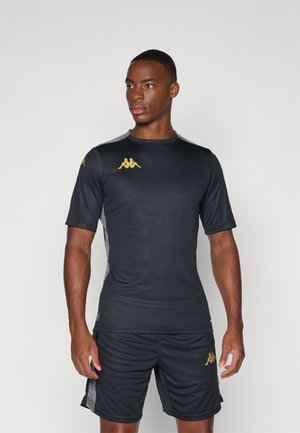 T-shirt print - black/grey charcoal