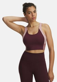 MERIDIAN COLORBLOCK - Vidutiniškai krūtinę prilaikanti sportinė liemenėlė - maroon mist
