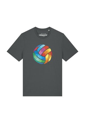 watapparel, VOLLEYBALL IN WATERCOLOR UNISEX - T-Shirt print - anthracite