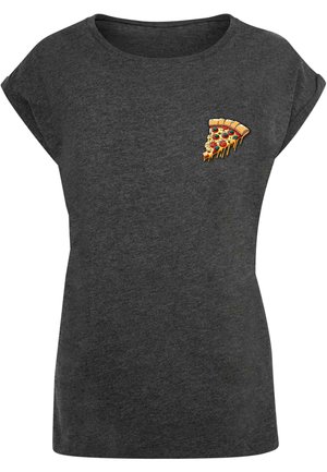 PIZZA COMIC EXTENDED SHOULDER - T-shirts med print - charcoal