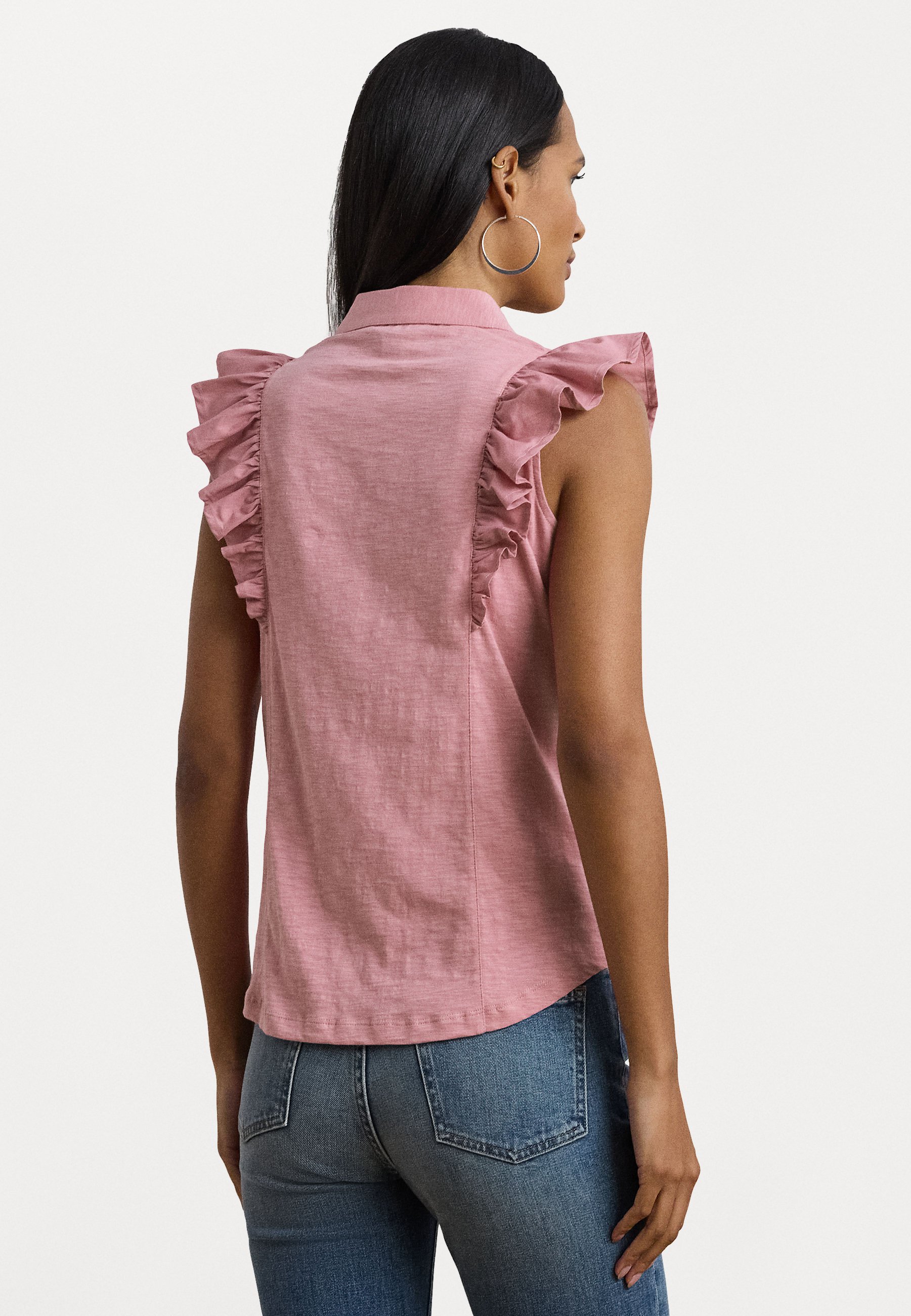 売れ筋商品|||ラルフローレン シャツ レディース トップス INDIE COTTON SLUB JERSEY SHORT SLEEVE CARDIGAN - Button-down blouse - rose mauve Lauren Ralph Lauren INDIE COTTON SLUB JERSEY SHORT SLEEVE