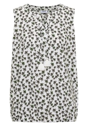 Cecil, BLUSENTOP MIT SPLIT NECK UND PALMEN-PRINT - Blouse - vanilla white