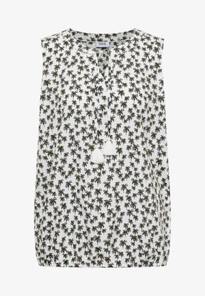 Cecil, BLUSENTOP MIT SPLIT NECK UND PALMEN-PRINT - Blouse - vanilla white