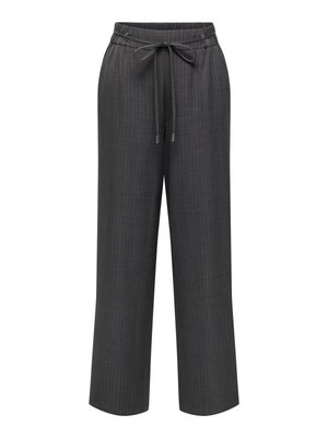 JDY, TROUSERS JDYNINA WIDE LEG FIT TROUSERS - Bukser - dark grey melange