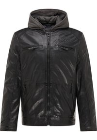 Mustang Leren jas - schwarz