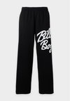 LARGE SCRIPT LOGO WIDE LEG - Pantalon de survêtement - black