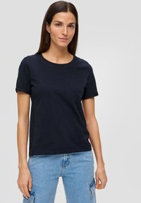 s.Oliver MIT UMSCHLAG AM ÄRMEL - T-Shirt basic - navy