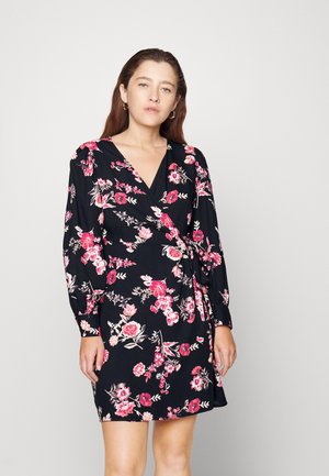 Pieces Petite PCNYA WRAP DRESS - Φόρεμα ημέρας - beetroot purple/flowers