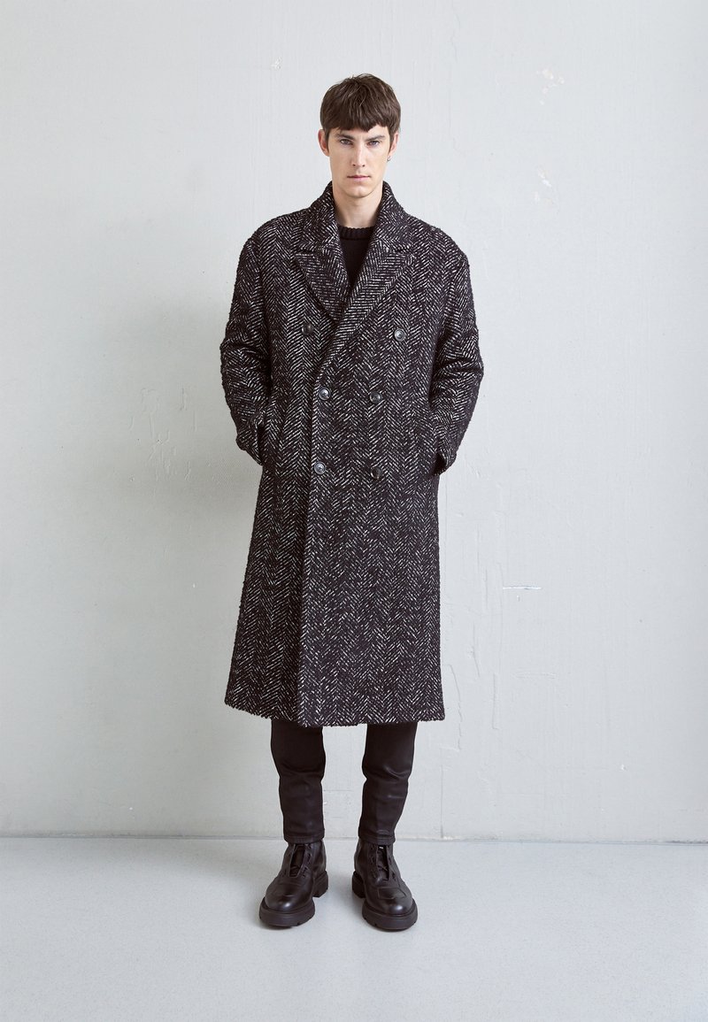 J.LINDEBERG WILLY COAT Klassisk kåpe / frakk black melange/svart
