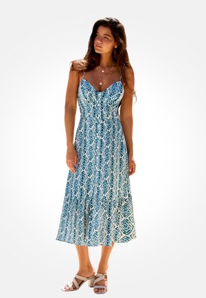 Cupshe, BOHEMIAN PRINTED SPAGHETTI STRAP MAXI DRESS - Vestido informal - blue-grey   beige