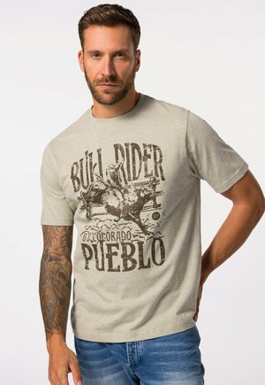 SHORT SLEEVE - Print T-shirt - nature melange