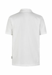 Witte polo met korte mouwen en een klassieke kraag, gemaakt van zachte katoen, met een rechte zoom en zijlabel detail.