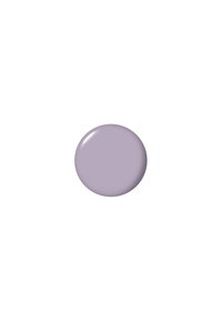 Smalto per unghie lavanda, finitura lucida, forma a goccia rotonda, superficie liscia, senza motivi o hardware visibili, su uno sfondo bianco.