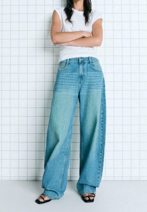 Bershka, Wide Leg - blue denim