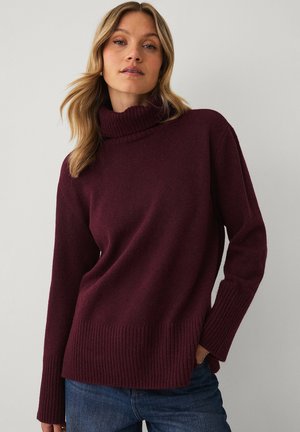 Ellos Collection ROLLKRAGENPULLOVER - Striktrøje - burgunderrot
