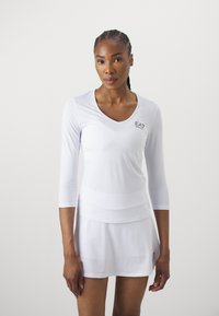 EA7 Emporio Armani TENNIS PRO CLASSIC TEE - Ilgarankovis viršutinės dalies drabužis - white