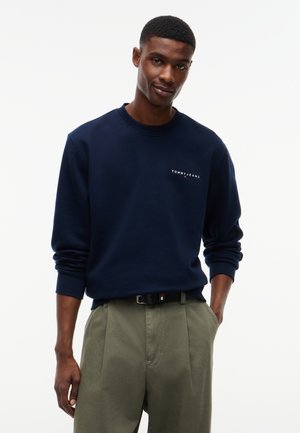 Tommy Jeans, LINEAR LOGO FLEECE CREW NECK JUMPER - Суитшърт - dark night navy