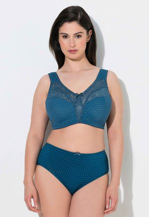 Ulla Popken DOTS AND LACE RELIEF BRA - Reggiseno con ferretto - dark teal