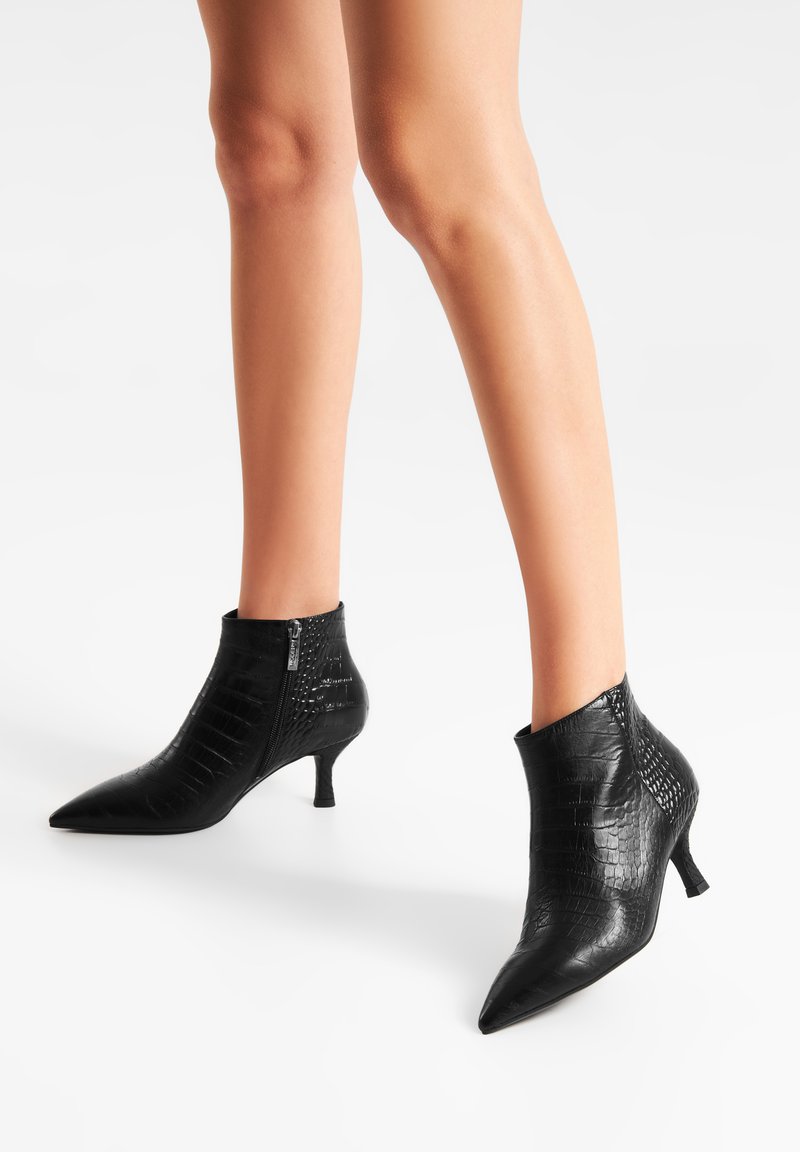 Woden VERA CROCO - Tronchetti - black