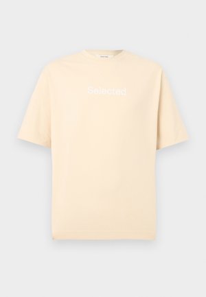 Selected, SLHRELAXWILL O NECK LOGO TEE - T-shirts print - angora