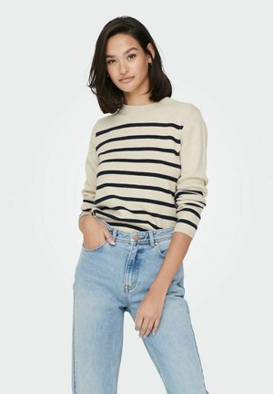GESTREIFTER - Pullover - cement