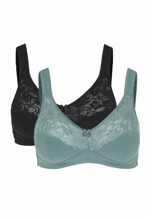 ANNA SOFT WITH SHOULDER STRAPS  2-PACK - Kaarituelliset rintaliivit - dusty petrol black