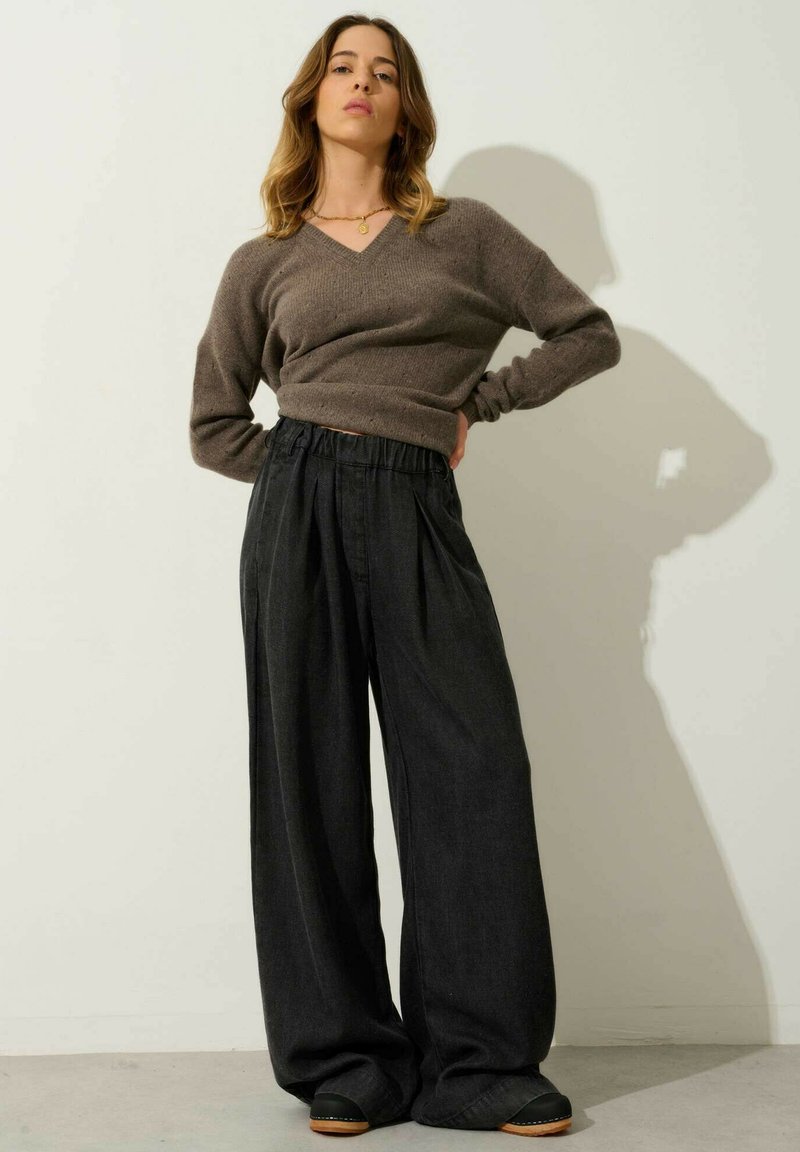 Authentic Cashmere Trui lichtbruin mêleerd