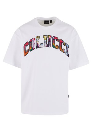 Carlo Colucci LOGO COLLEGE - Print T-shirt - white multicolor
