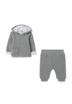 SET WITH HOOD AND POCKETS - Vest - grey marl