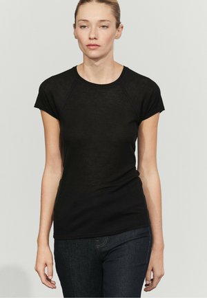 Massimo Dutti, SHORT SLEEVE RAGLAN T-SHIRT - T-shirt basic - black
