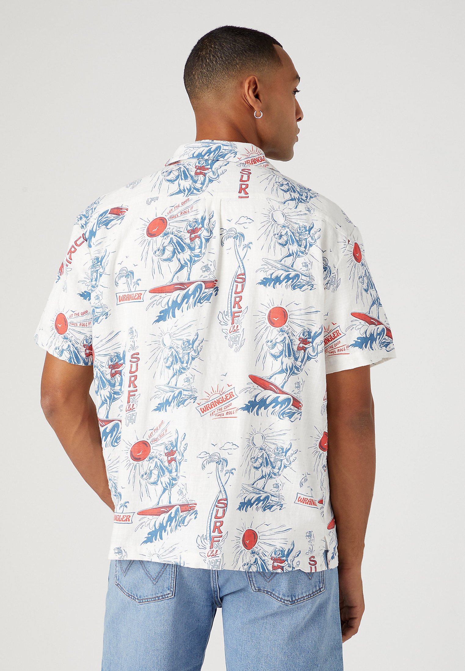 Wrangler Herren Resort Shirt Aus Baumwolle – Lässiges Freizeithemd Mit Batikprint