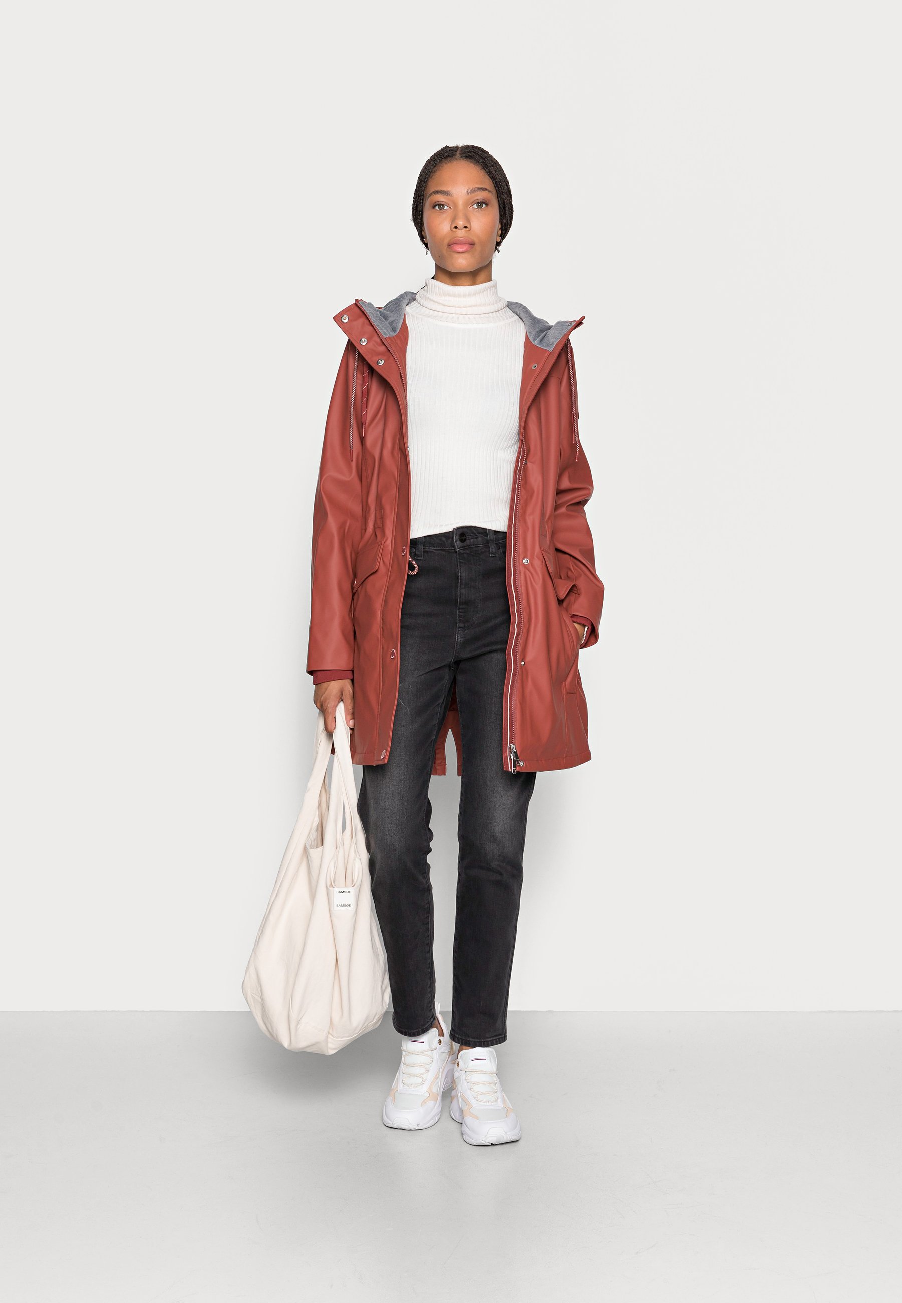 maroon waterproof jacket