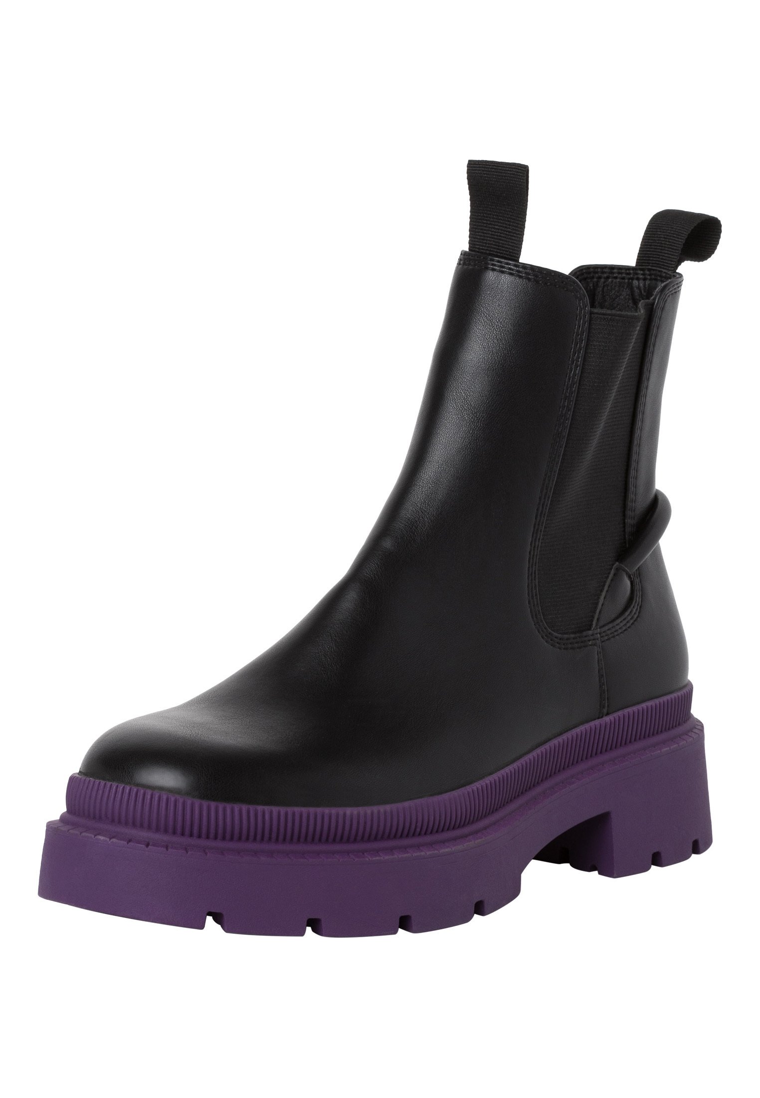 Tamaris Korte laarzen - black purple/zwart denim/blackdenim - Zalando.nl