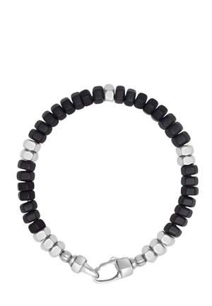 HEXAGON BEADED BRACELET WITH BLACK ONYX AND SILVER - Bracelet - black