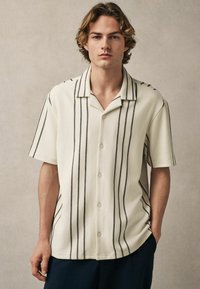 Next - REGULAR FIT - TEXTURED STRIPE - Camicia - white black Immagine in miniatura 1