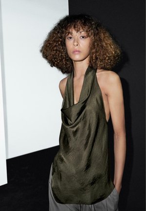 Blouse - mottled dark green