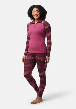 WOMEN'S CLASSIC THERMAL MERINO BASE LAYER PATTERN 1/4 ZIP - Long sleeved top - festive fuschia m scape