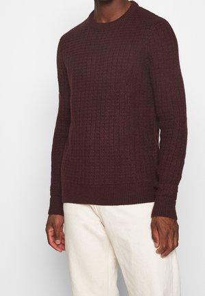 Pullover - mottled dark red