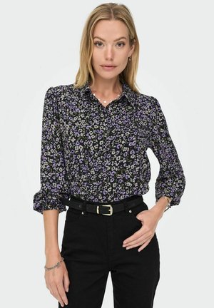PRINT - Button-down blouse - dahlia purple