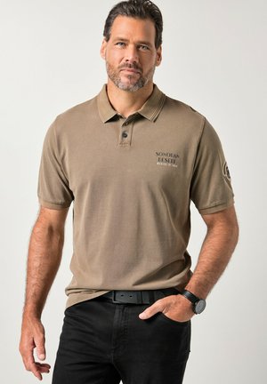 HALF-SLEEVE VINTAGE LOOK PRINTED CHEST  - Poloshirts - dark taupe