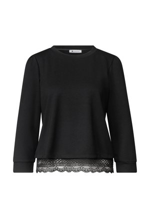 Street One, 3/4-ARM SHIRT MIT SPITZENKANTE AM SAUM - T-shirt à manches longues - black