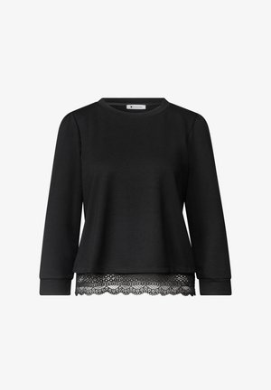 Street One, 3/4-ARM SHIRT MIT SPITZENKANTE AM SAUM - T-shirt à manches longues - black