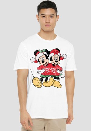 Disney MICKEY MOUSE AND MINNIE CHRISTMAS - T-Shirt print - white