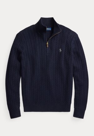 Polo Ralph Lauren, CABLE-KNIT COTTON MOCKNECK SWEATER - Пуловер - hunter navy