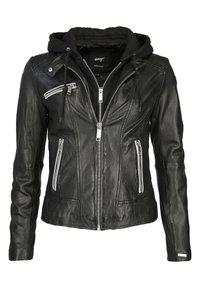 Maze MODERN MICO Lederjacke black/white/schwarz meliert