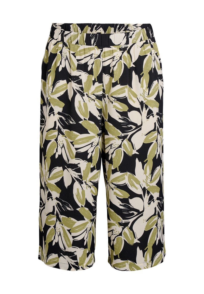 Zizzi Broek gemêleerd zwart