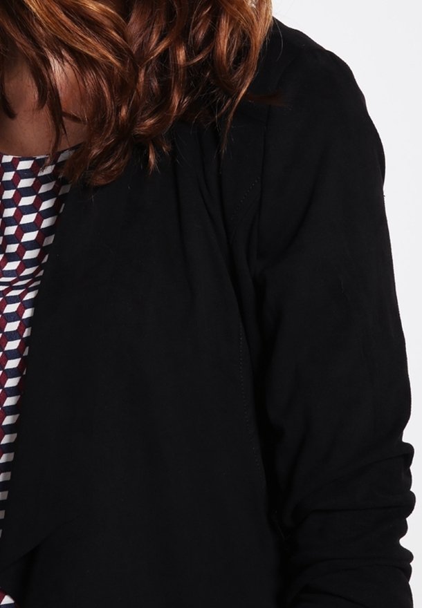 Veste En Cuir Noir Dorothy Perkins - Taille 12 - Longueur 3/4 - Occasion Très Bon état