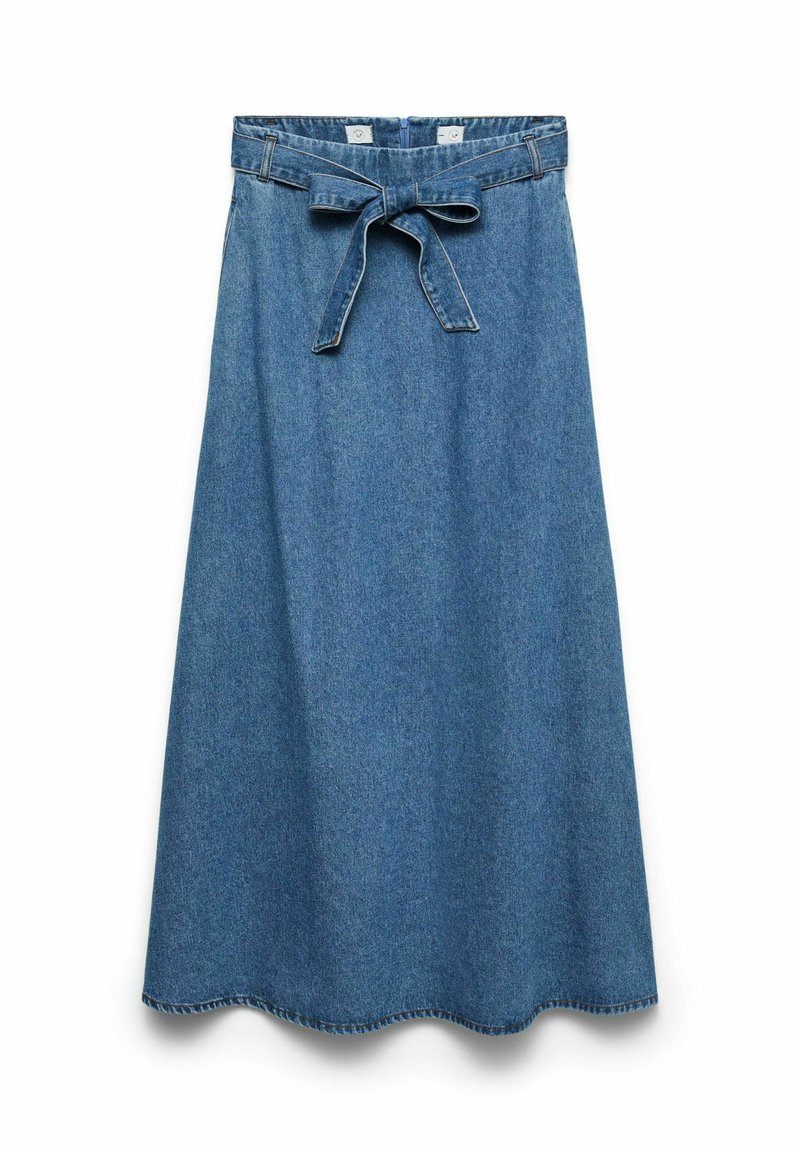 Vero Moda Denim VMJOLENE Mid rise Long - A-line skirt - medium blue ...